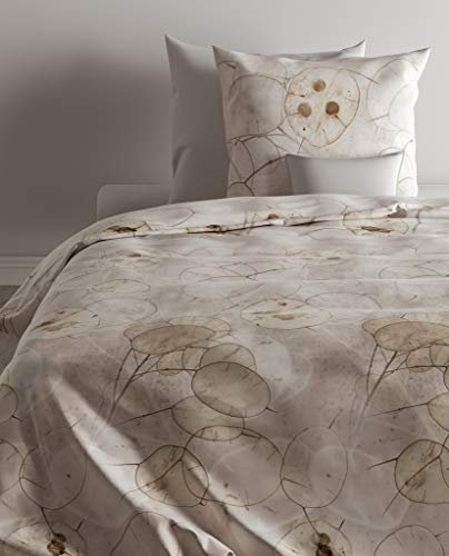ZO! HOME Cotton Bettwäsche 155x220 cm Silberblatt grau beige Moren Taupe