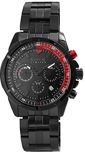 Raptor Limited Buddi Herren-Uhr Edelstahl Chronograph Leuchtzeiger RA20301