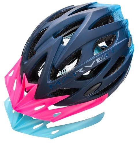 Meteor - Marven Cycle Helmet – Lightweight Adjustable Helmet for Men, Women, Kids – MTB, Bike, Scooter, Skateboard & Hoverboard – Breathable with Detachable Visor - Size L - Turquoise