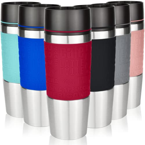 Milu Thermobecher 380ml aus Edelstahl I Spülmaschinen geeignet und 100% Auslaufsicher - Isolierbecher Kaffeebecher to go - Trinkbecher - doppelwand Isolierung - Travel Mug (Rot, 380ml)