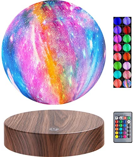 VGAzer Schwebende Mondlampe- 5,9 Zoll 3D-Druck schwebenden Mond Licht 16 Farben Nachtlicht, 16 Farben/Remote/Helligkeit einstellbar Geburtstag Geschenk für Kinder Mädchen Jungen Männer