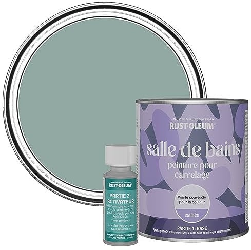 Rust-Oleum Blue Water-Resistant Bathroom Tile Paint in Satin Finish - Gresham Blue 750ml