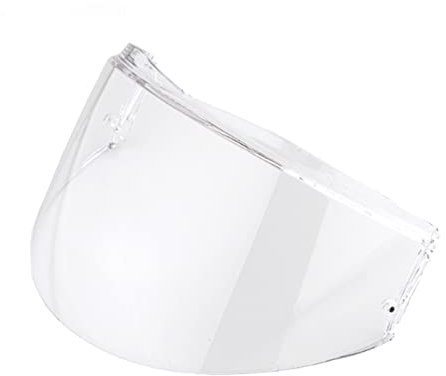 BPZIDE Visiera del Casco, Compatibile con L-S-2. Valoroso FF399. Visiera del Casco con Fori di Patch Anti-Nebbia Rainbow Fumo Colorato Argento Lente di Ricambio (Color : Transparent)