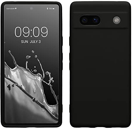 kwmobile Handyhülle kompatibel mit Google Pixel 7a Hülle - Handy Case aus weichem Silikon in Schwarz matt