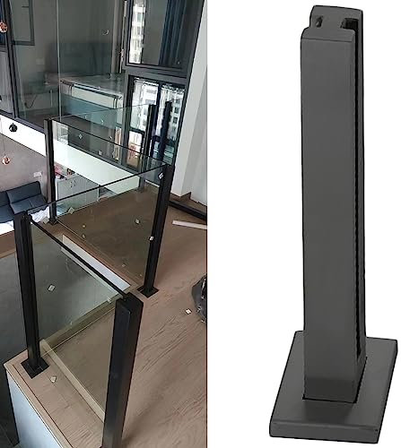 Glas Geländerpfosten Glashalter Edelstahl Glas-Geländer-Abstandshalter Paneel-Balustradenpfosten Schwarz Schritte Bahnsteig Geländerstange Mit Schlitz, Inneres Äußeres Garten Dachboden Patio Balkon Tü