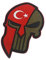 Uijokdef 1 x Aufnäher mit Totenkopf- und Türkei-Flagge, bestickt, taktisch, Militär, Türkei