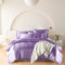 Wotcsil Satin Bettwäsche 135x200 Lila Damast Seidenbettwäsche Bettwäsche 135x200 Satin Seiden Bettbezug Set Seidige Uni Einfarbig Polyester Seide Bettbezug Mit Kissenbezug