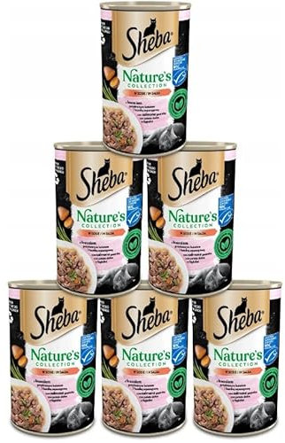 Sheba Katzenfutter Nassfutter Nature's Collection in Sauce mit Lachs garniert mit Süsskartoffel und grünen Bohnen Feine Vielfalt 6 Dosen (6 x 400g)