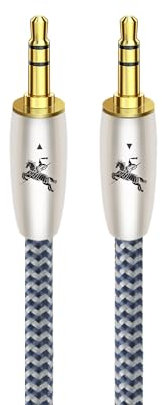 Impeto Câble Auxiliaire Jack 3.5mm Mâle vers Mâle (Hi-Fi Sound) haute qualité audiophiles - 6N OFC Câble Jack Audio Stéréo pour Systèmes Stéréo, Tablettes, Récepteurs 1m