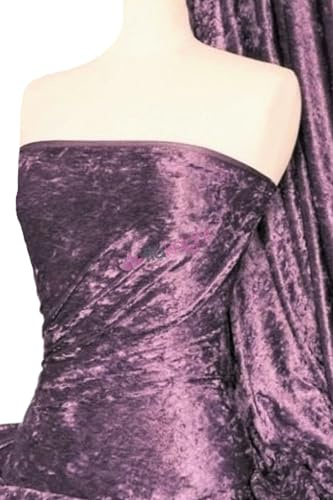 Crushed Velvet Stretch Material | Soft Furnishing, Craft Velour & Dressmaking Fabric | Same Day Dispatch | Sold By The Metre | By Tia Knight Q156 (Pale Mauve)