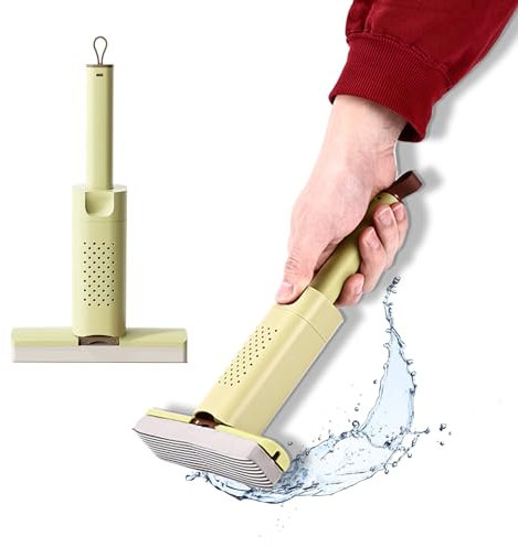 SIAZIH Mini Mop [Leichtgewicht], Self-Squeeze Sponge Mop, Sparen Sie Arbeit Hand-Wash Free Mops, für Arbeitsplatte Reinigung, Küche und Bad Reinigung