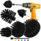 LFSEMINI Drill Brush Attachment Set, 5pcs 1/4in Power Scrubber Brush with 1pcs Extend Long Attachment, Drill Scrub Brush for Cleaning Showers, Tubs, Bathroom, Tile, Grout, Carpet (5 brushes black)