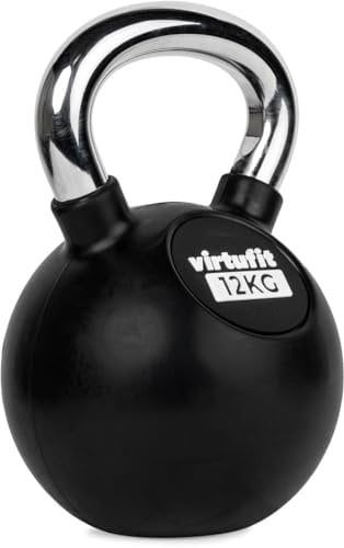 VirtuFit Kettlebell - Gummi - Chrom - 32 kg