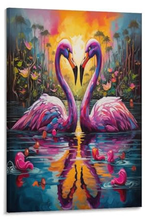 Swan Poster Wallscroll Wandbanner Für Dekorative Rollbild Wandbild Stoff Poster Leinwand Wandkunst Wand-Deko Leinwandbilder Ölgemälde 24x36inch(60x90cm)