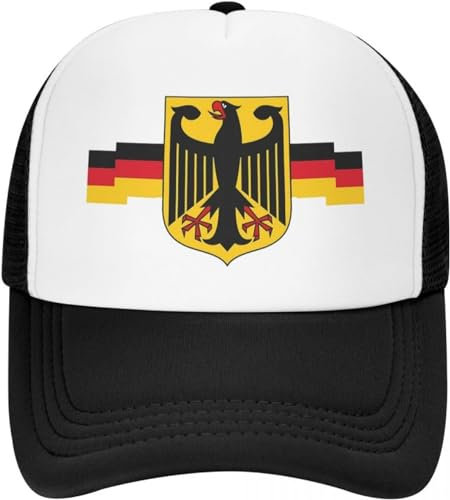 Baseballkappe Snapback Sonnenhut klassischer Adler auf Schild Baseballkappe für Damen und Herren verstellbare Deutschland-Flagge Trucker-Mütze Outdoor-Snapback-Hüte Sommerkappen Geschenk