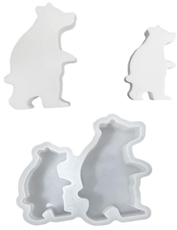 ALEFBET Silikonformen Gießformen, Silikonform Tiere Dekorationen, Gipsformen zum Gießen (Bär)