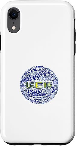 iPhone XR Leeds United blue typography football Case