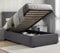 Blisswood Upholstered Ottoman Bed Single Bed Frame UKFR Velvet Dark Grey Ottoman Storage Bed With Gas Lift End Opening Wooden Slats With Storage Bed (3ft Single 90 x 190, No Mattress)