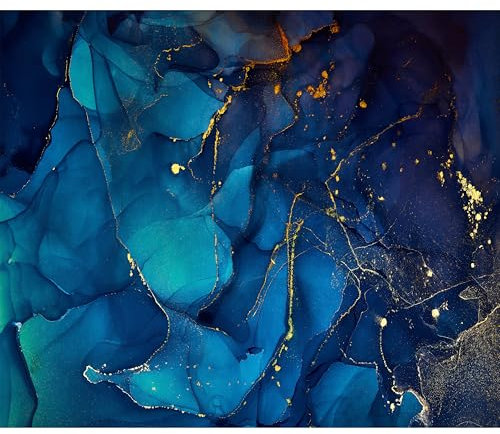 murando Fototapete Premium-Vlies Steinwand 350x256cm Foto Tapete Wohnzimmer Vliestapete XXL Motivtapeten Bildtapete 3d Effekt Wand Dekoration Marmor Marmoroptik Abstract Blautöne a-B-10096-a-a