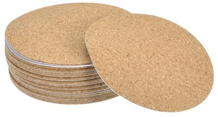 QUARKZMAN 80mm (3,15) Runde Untersetzer 1mm dick Kork Becheruntersetzer Selbstklebende Pads 24 Stück