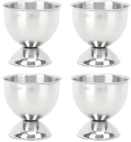 4-teiliges Eierbecher-Set, 40 Ml, Edelstahl, Hochtemperaturbeständig, Glatte Oberfläche, Eierbecherhalter, Stabile Basis