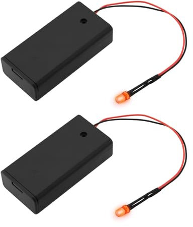 OTOTEC 2 STK 5mm Rot LED-Alarm-Falschalarm mit Vorverdrahtetem Batteriehalter für Autos Motorräder Garagen Batterien Nicht Im Lieferumfang Enthalten