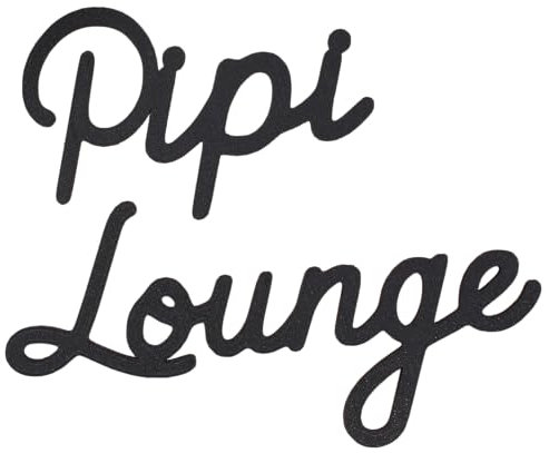 Toilettenschild Türschild | WC | Gäste-WC Schild | Klo Beschilderung | Türdeko Badezimmer | Selbstklebend Schwarz (Schwarz, Pipi Lounge)