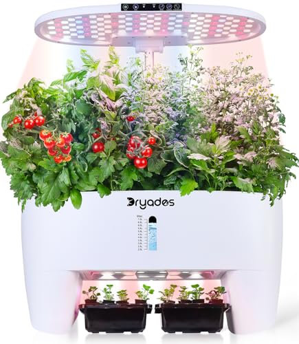 Hydroponisches Anzuchtsystem Kit 16 Kapseln, Smart Herb Garden mit Sprossen-Modus kann Setzling im Voraus & 24W Vollspektrum-LED-Wachstumsleuchte, Indoor-Garten-Pflanzgefäß für Zuhause/Büro(Weiß)