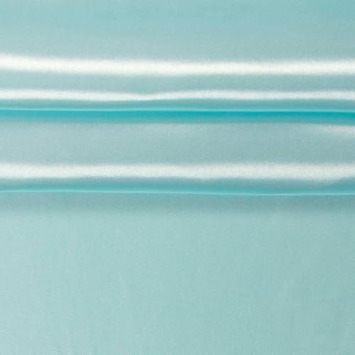 Polyester-Satin Satin ab 1m x 1,5m Polyesterstoff 140 g/m² Kostümstoff Modestoff Farbwahl, Farbe:14-4313 hellblau