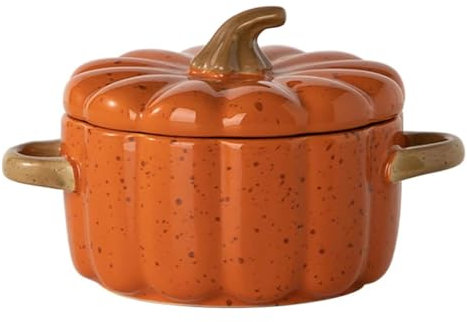 Ensemble de bols à citrouille avec couvercle et poignée, cocotte en céramique avec couvercle, cocotte en céramique, mini plat de cuisson, cocotte for Thanksgiving, pâtisserie, Halloween