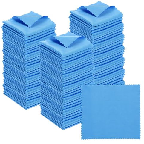 PATIKIL Eyeglass Microfiber Cleaning Cloth 5.5x5.5, 100 Pack Glasses Cleaning Cloth Soft Wipe Screen Cloth for Camera Lens Eyeglasses Screens, Blue