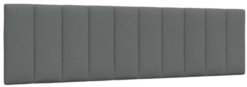 vidaXL Kopfteil-Kissen Dunkelgrau 180 cm Stoff, Kopfteilkissen, Kopfkissen, Lesekissen, Kopfteilpolster, Rückenkissen, Kissen-Kopfteil