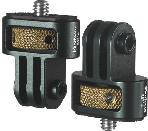 1/4 auf Gopro Adapter, 2Pcs Aluminium Kamera-Stativ-Mount-Adapter, 1/4 Schraubenkopf-Kamerahalterung für Gopro Hero 13/12/11/10, Insta360 X5/X4/X3, DJI Osmo, AKASO und anderes Standard 1/4 Zubehör