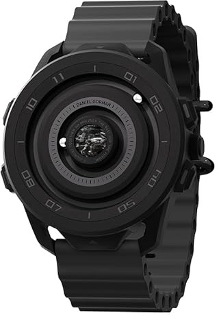 Daniel Gorman Herren-Armbanduhren, einzigartige Schweizer Quarz-Armbanduhr, Business, Freizeit, Mode, Armbanduhr, wasserdicht, Silikonband, Schwarz