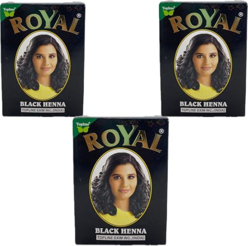 Henna Royal Black - Natural TOP-LINE 60 grams (Pack of 3) -Tinte Negro Para Pelo