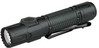 OLIGHT Warrior Ultra, Linterna Táctica LED 2500 Lúmenes, 320m Alcance, Batería Recargable, IPX8, Negro/Azul/Verde (Gris Acero)