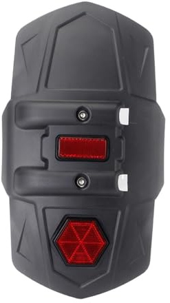 Milageto Motorrad-Kotflügel hinten mit Reflektor, verschleißfest, Reparaturteile, leicht, 13 x 7,8 Zoll, Reifen-Spritzschutz