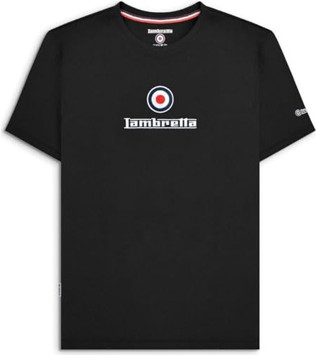 Lambretta Mens Embroidered Target T Shirt (UK, Alpha, L, Regular, Regular, Navy)