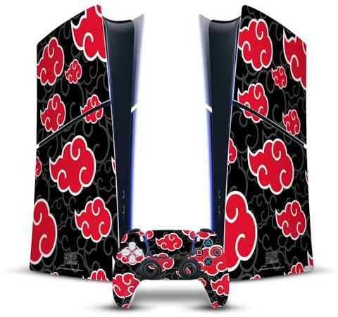 Head Case Designs Offizielle Naruto Shippuden Akatsuki Ikonisch Vinyl Haut Gaming Aufkleber kompatibel mit Sony PlayStation 5 PS5 Slim Digital Edition Console & DualSense Controller