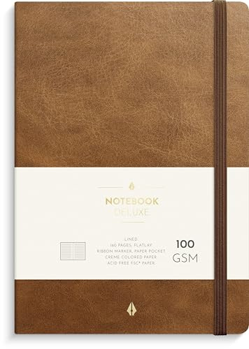 Burde Notizbuch Deluxe A5 braun: Liniert, Gummiband-Verschluß