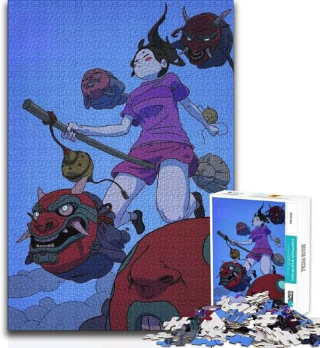Adults Puzzles 1000 Piece Jigsaws Spirited Away Inspired Digital Art Home Decoration Gift Birthday for Ages 14 And over (size 38x26cm)