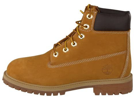 Timberland 6 in Premium Waterproof - Stivali Classici Unisex Bambini, Giallo (Wheat Nubuck), 33 EU