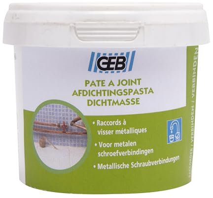 GEB Pâte à joints pour raccords à visser métallique - Pot de 500g - Spécial eau potable