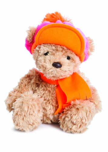 Aurora World 73738 - Wina Bear mit orange/Pinker Mütze, 23 cm