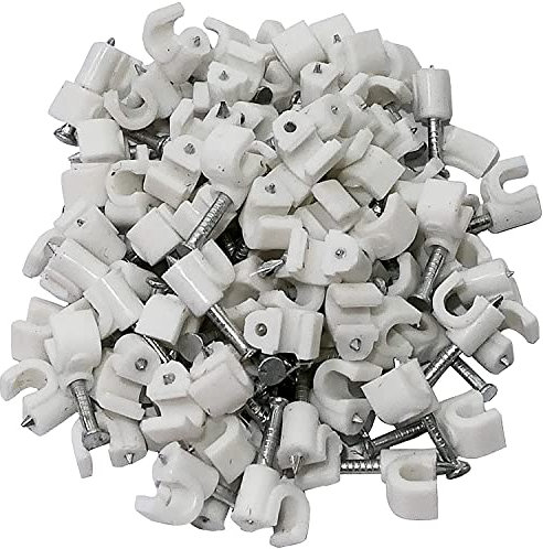 Aerzetix: 100 x Kabelklemme 4 mm Befestigungs mit Nagel Kabelschellen - C53962