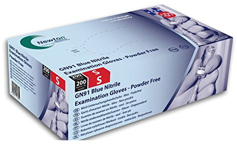 Handsafe GN91 Powder Free Blue Nitrile Disposable Gloves - Pack of 200 (Medium)