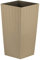 CrazyGadget Tall Square Plastic Rattan Indoor/Outdoor Planters, Single Pot, Beige, 17 Litre