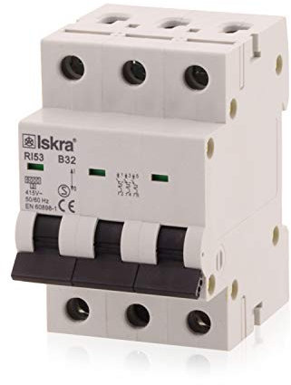 Sicherungsautomat Leitungsschutzschalter MCB Eco-Line, 32A, Typ B, 3-polig, 400V, bietet effektiven Schutz, 1 Stück