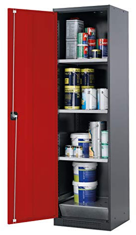 ASECOS Chemikalienschrank CS RAL 7016/RAL 3020 4xTA zur Lagerung von Nicht entzündbaren Gefahrstoffen in Arbeitsräumen