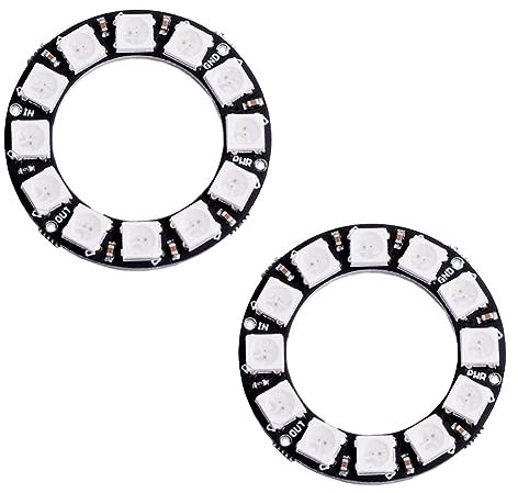 Stemedu 12 Bits 12 LEDs WS2812B Programmierbares 5050 RGB LED-Ringlampenlicht mit integrierten Treibern adressierbar